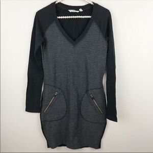 Athleta Enchanted long sleeve striped dress Sweatshirt 
cozy Warm